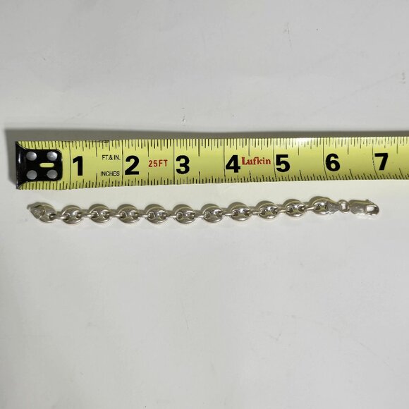 VTG Sterling Silver Bracelet Mariner Anchor Link Chain Hollow Puffy 7" 925 Italy - Picture 5 of 9